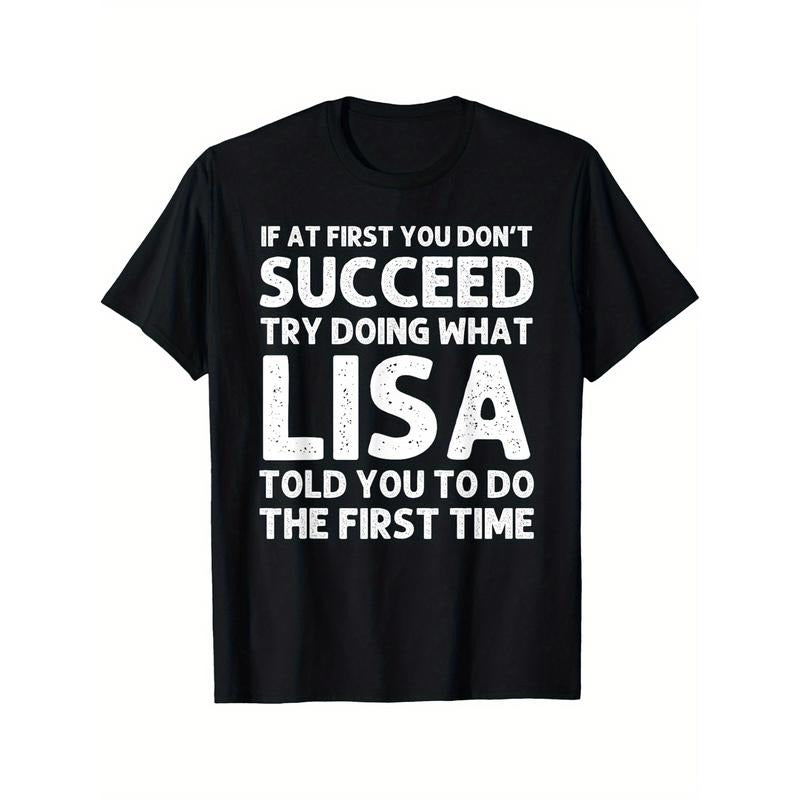 LISA Name Personalized Birthday Funny Christmas Joke T-Shirt Selected pure cotton interesting design DIY short sleeve...