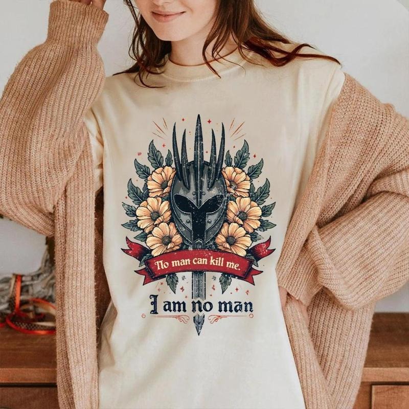 LOTR I Am No Man Sweatshirt, Fantasy Reader Apparel Shirt, Ring Lord Shirt, The Ring Book Shirt, Gift For Book Lover,...