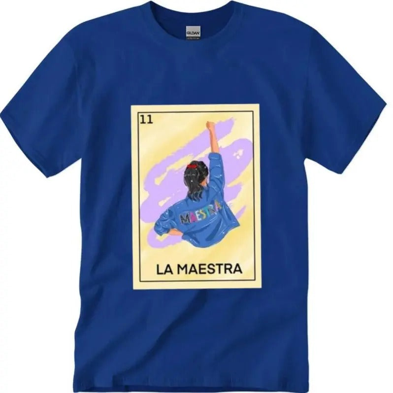 La Maestra Bilingual La Loteria Shirt, Loteria, School Teacher Shirt, Teacher Gift, Unisex T-Shirt, Short Sleeve Tee...