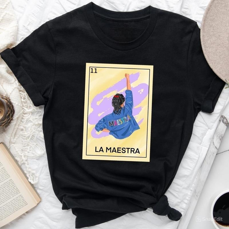 La Maestra Loteria Shirt, La Maestra Sweatshirt, Tarot Card Shirt, For Men, For Women Hoodie | HypeCrazeTee.com