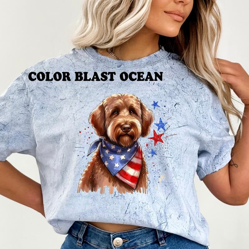 Labradoodle Patriotic Dog Shirt ~ Unisex Apparel Relaxed Fit Printed In The USA Clothing Womenswear Casual Comfort Cotton...