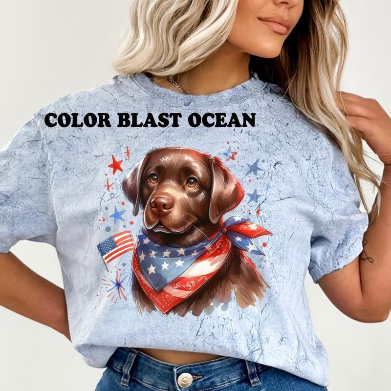 Labrador Patriotic Dog Shirt ~ Unisex Apparel Relaxed Fit Printed In The USA Clothing Womenswear Casual Comfort Cotton...