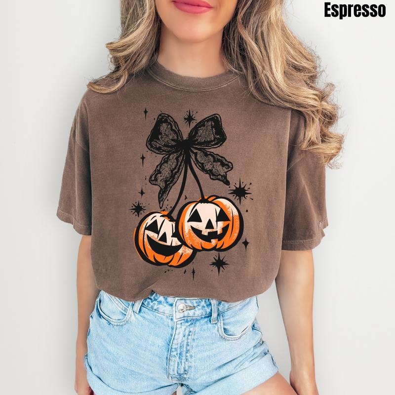Lace Pumpkin Cherries Comfort Colors T-Shirt 'NLB' Hoodie, Sweatshirt | HypeCrazeTee.com