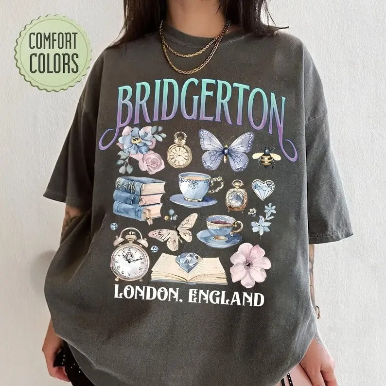 Lady Whistledown's Tea House T-Shirt, Bridgerton Shirt, Bridgerton Gift, Regency, Spill the Tea, TV Show, Book Lover...