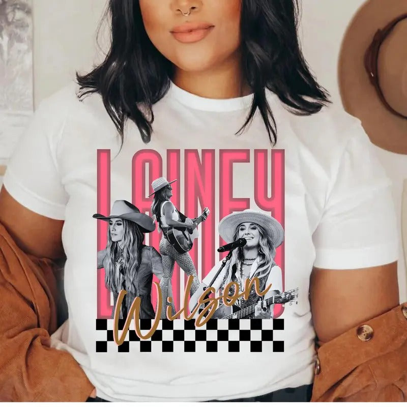 Lainey Willson Country Western Checkered Neon Sweatshirt, Retro Country Lainey Unisex Tee Hoodie | HypeCrazeTee.com