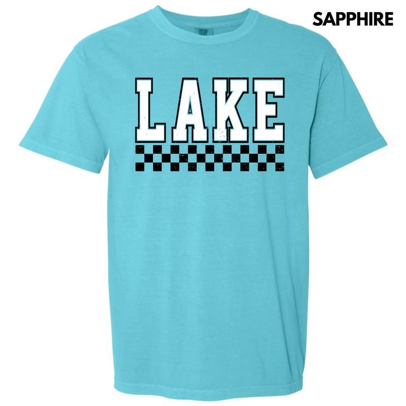 Lake Varsity Checkered Comfort Colors T-Shirt 'NLB' Hoodie, Sweatshirt | HypeCrazeTee.com