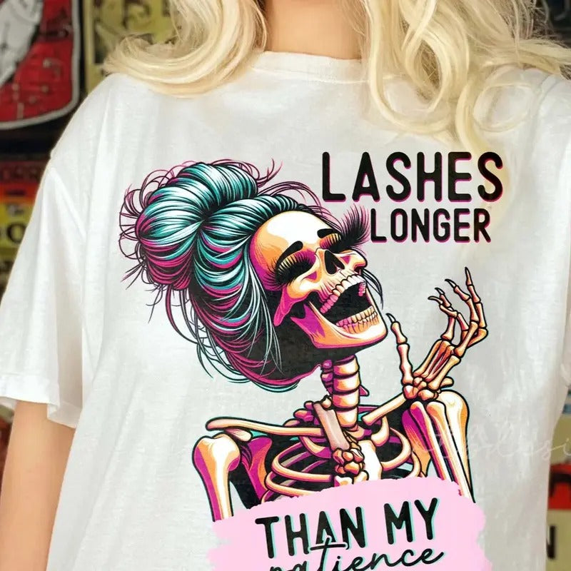 Lashes Longer than my Patience, Funny Tshirt, Trendy Tee, Best Selling Apparel. Hoodie, Sweatshirt | HypeCrazeTee.com
