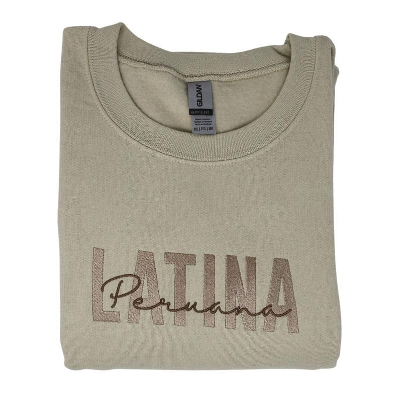 Latina Peruana Embrodiered Cotton Sweatshirt Casual Classic Sweaters T-Shirts, Hoodie | HypeCrazeTee.com