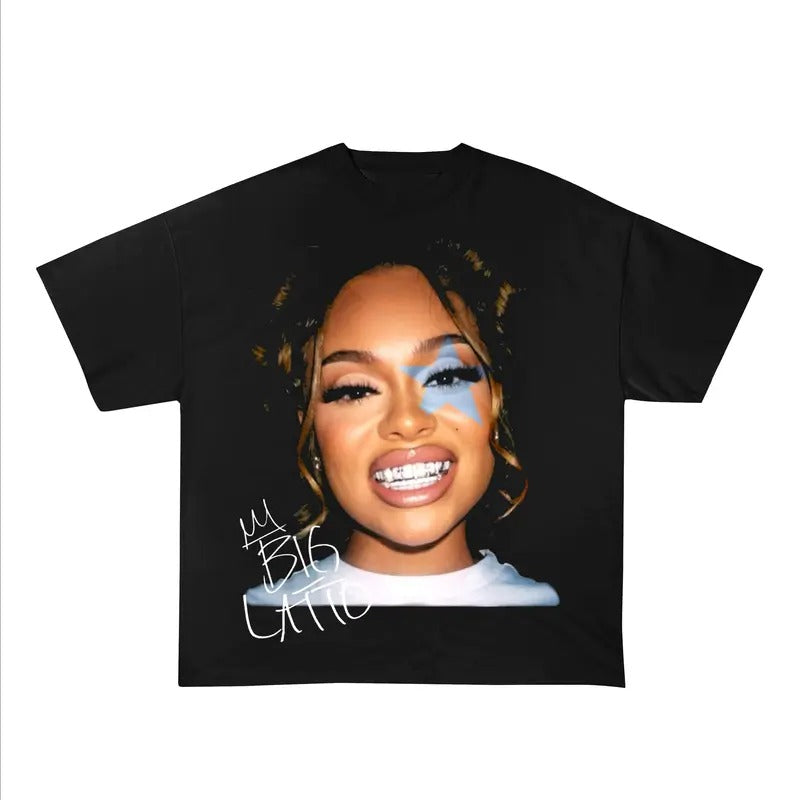 Latto T-Shirt Big Latto Vintage Rapper Graphic Tee Rap Hip Hop Y2k Concert Merch Men Women Streetwearstyle{n002}2 Hoodie,...