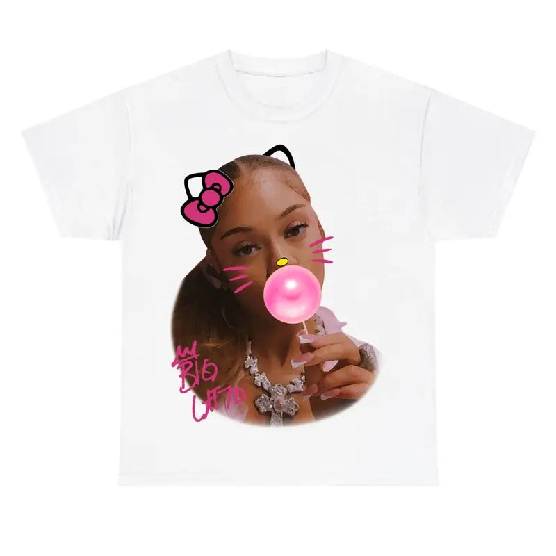 Lattoo Kittyy Bubble Gum Shirt Cotton Fabric Hoodie, Sweatshirt | HypeCrazeTee.com
