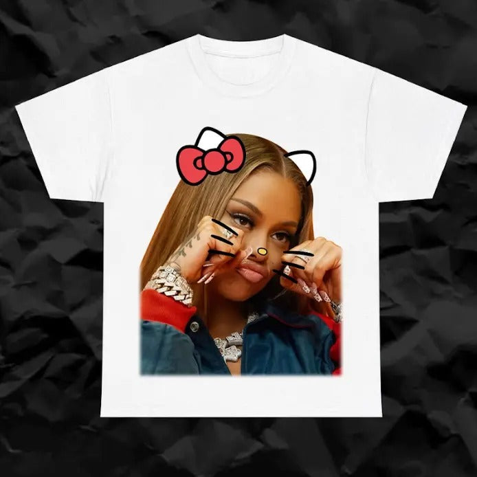 Lattooo Kitty Cute T-SHIRT Rap Tee Concert Hip Hop Shirt, Gift For Fans Cotton Fabric Hoodie, Sweatshirt | HypeCrazeTee.com