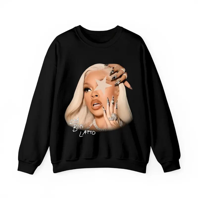 Lattoooo Star Rap Sweatshirt Big Face Graphic Sweatshirt T-Shirts, Hoodie | HypeCrazeTee.com