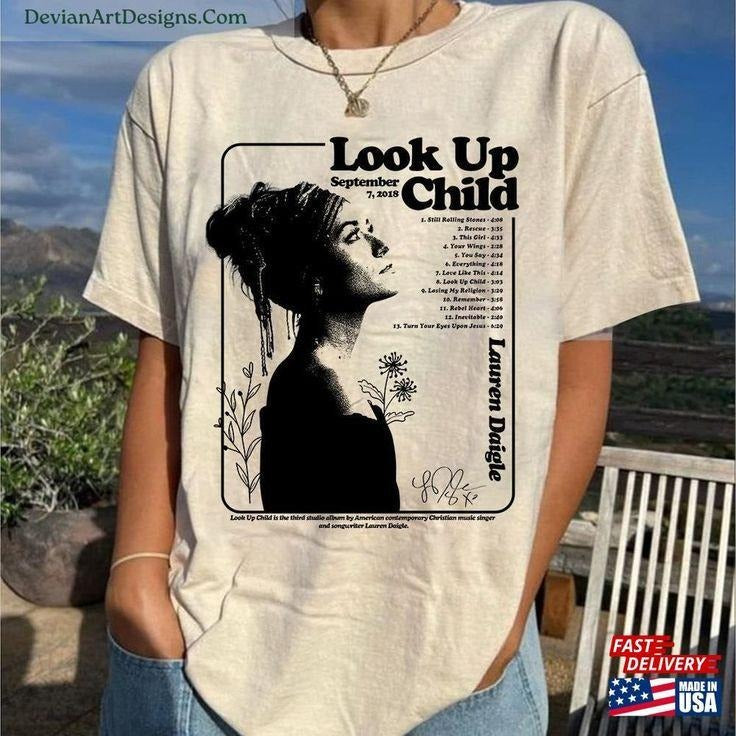 Lauren Daigle Look Up Child T-Shirt, Kaleidoscope Tour Music Gift Hoodie, Sweatshirt | HypeCrazeTee.com