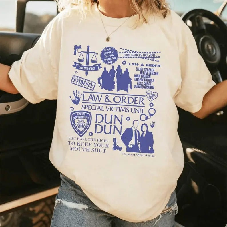 Law & Order Special Doodle Art Shirt | Vintage Olivia Benson And Elliot Stabler | Law And Order Movie Shirt | Law And...