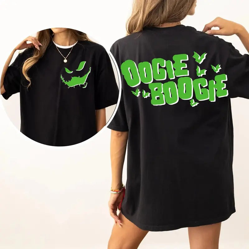 Layered Halloween 2 Sided Shirt, O0gie B0ogie Shirt, Nightmare Before Shirt, Unisex Short Sleeve Tee, Casual Clothing...