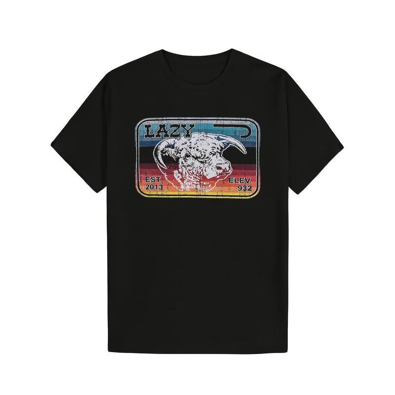 Lazy J Ranch Serape Elevation T-Shirt Cotton Graphic Soft And Comfortable Round Neck Hoodie, Sweatshirt | HypeCrazeTee.com