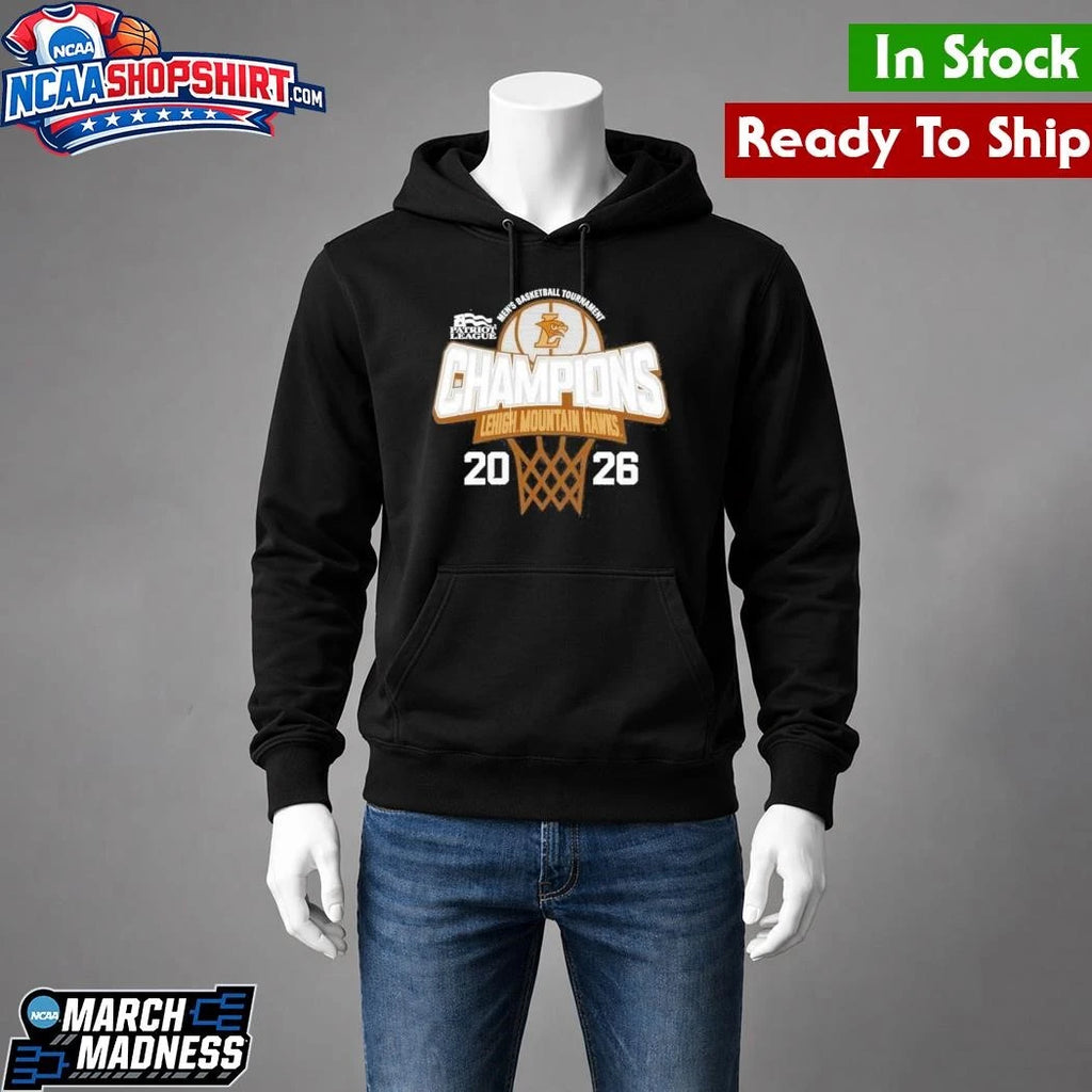 Lehigh Mountain Hawks 2026 Patriot League Men’s Basketball Tournament Champions Shirt