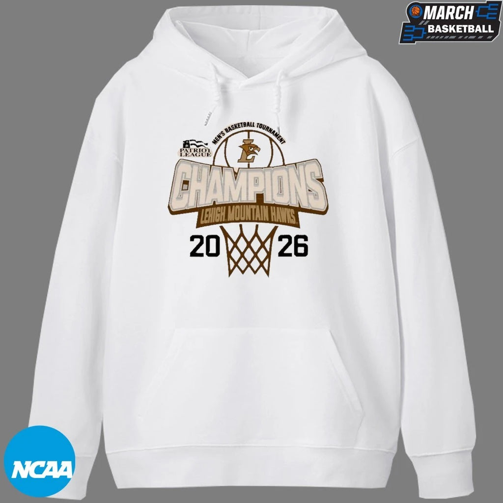 Lehigh Mountain Hawks Patriot League Men’s Basketball Tournament Champions 2026 T-Shirts