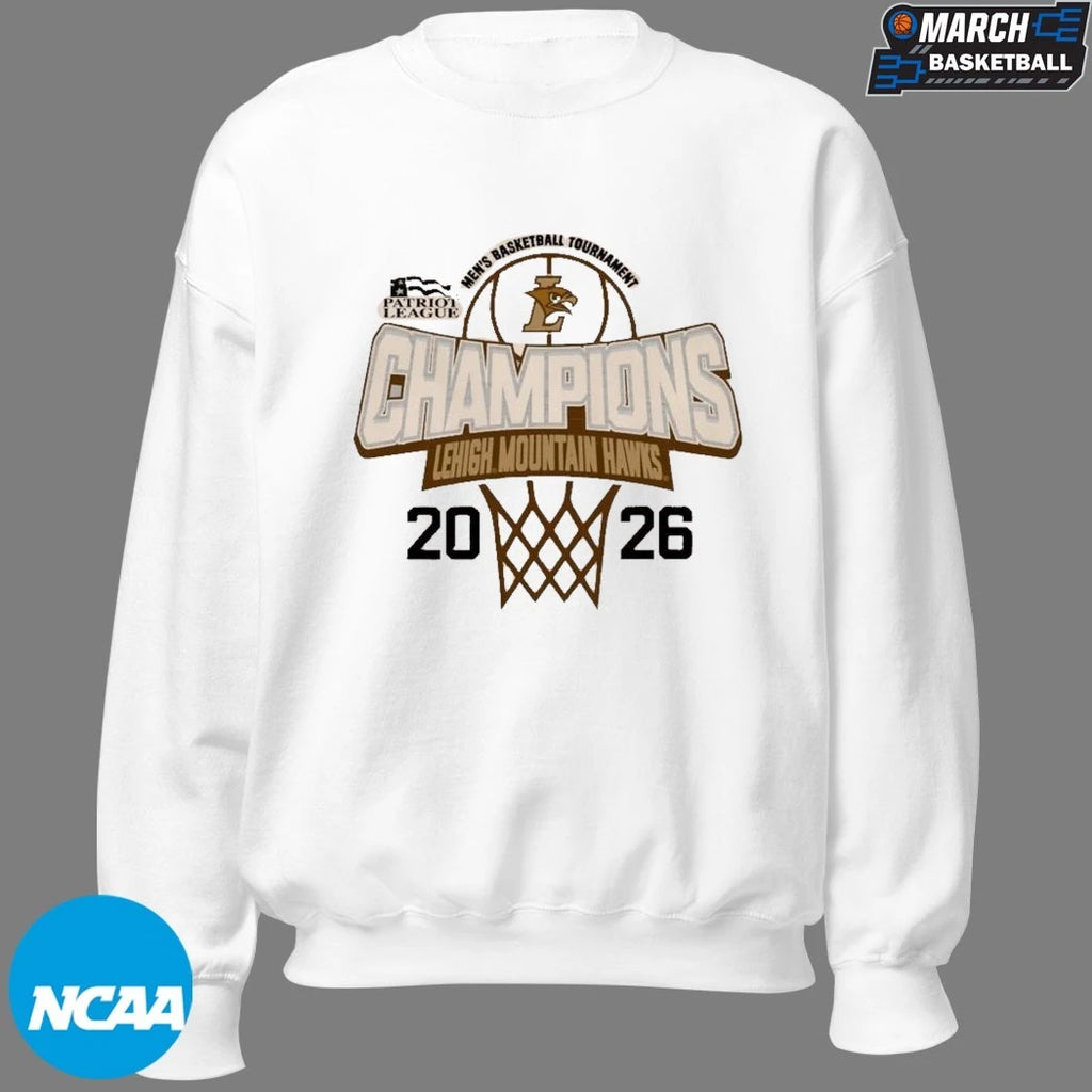 Lehigh Mountain Hawks Patriot League Men’s Basketball Tournament Champions 2026 T-Shirts