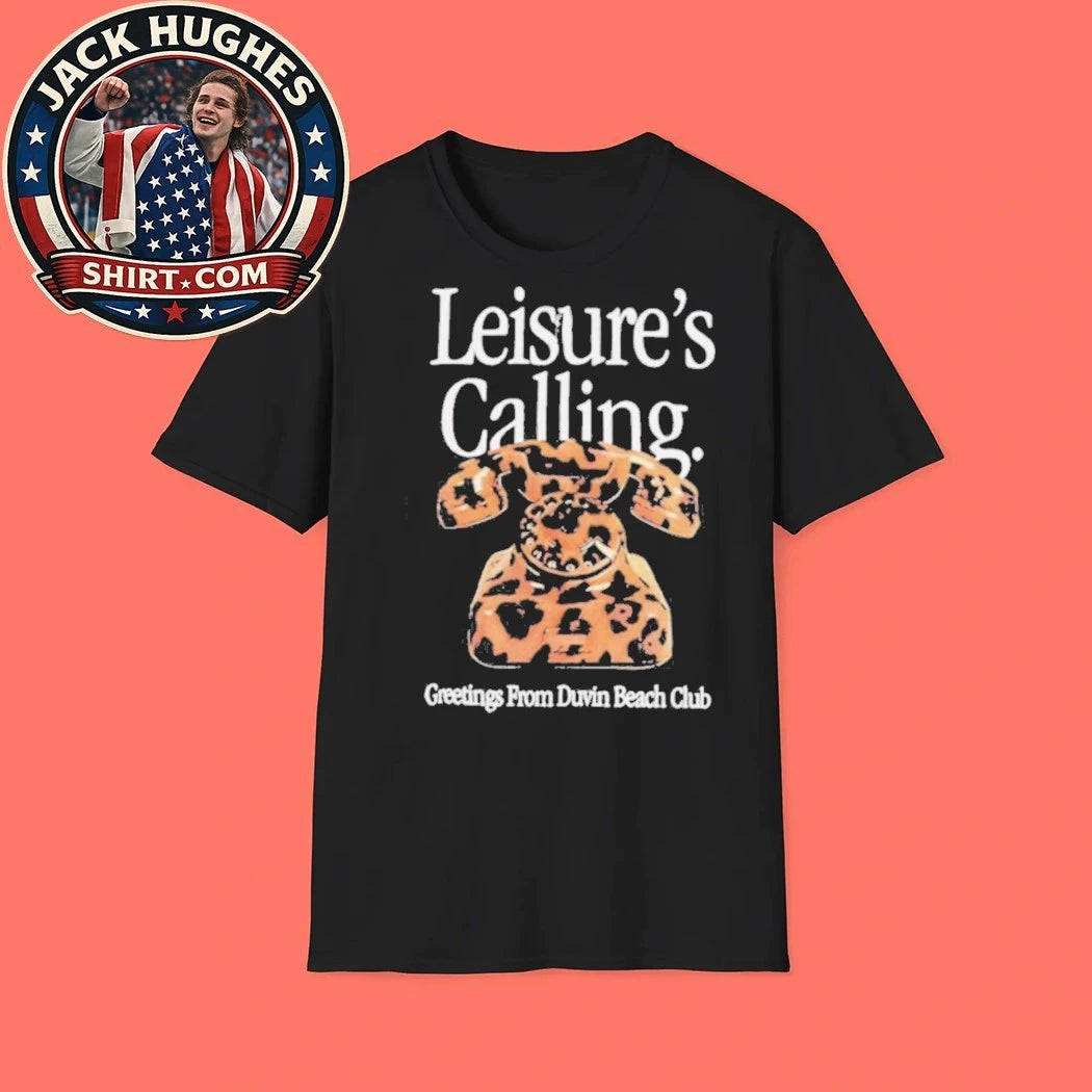 Leisure #8217 S Calling Duvin Beach Club Leopard Print Phone Shirt