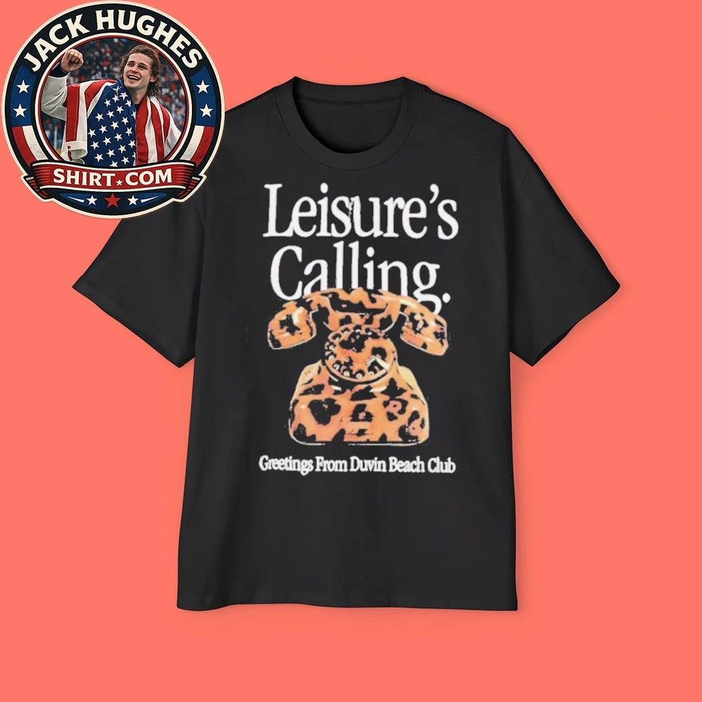 Leisure #8217 S Calling Duvin Beach Club Leopard Print Phone Shirt