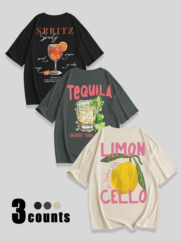 Lemon Letter Print Loose Fit T-Shirt, Y2K Minimalist Style, Casual Summer Wear, Unique Street Fashion, Comfortable Retro...