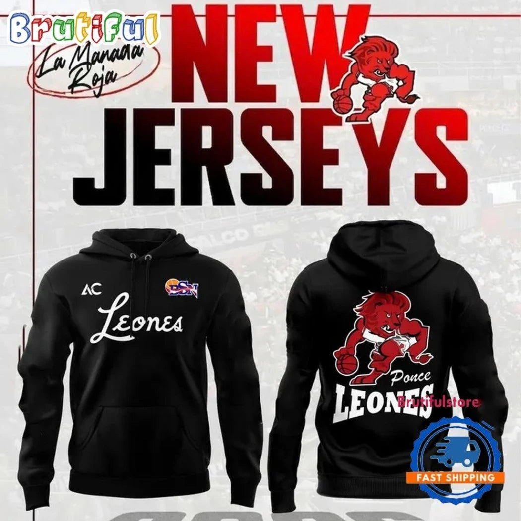 Leones de Ponce BSN 2026 Black Hoodie Shirt
