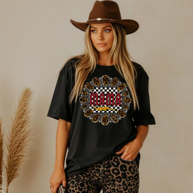 Leopard Checkered Mama Jewel shirt, vintage crewneck sweatshirts, western outfit women, cowgirl outfits, western clothing...