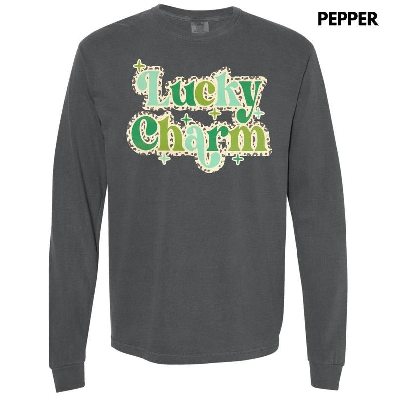 Leopard Lucky Charm Long Sleeve Comfort Colors T-Shirt Hoodie, Sweatshirt | HypeCrazeTee.com