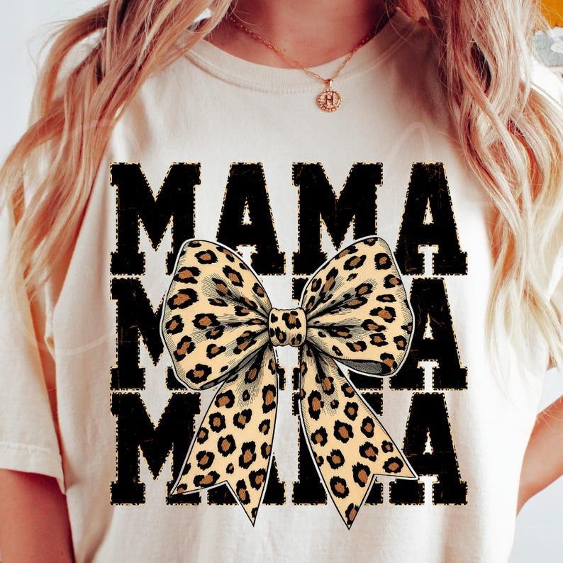Leopard Print Mama Coquette Comfort Colors, Cheetah Bow Mom Life, Trendy Mama T-Shirt Hoodie, Sweatshirt | HypeCrazeTee.com