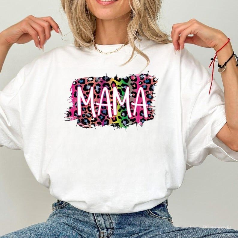 Leopard Rainbow Mama Shirt Leopard Rainbow Mini Shirt Mama Mini Matching Shirt Blessed Mama Shirt Mom Life Shirt Mama Mini T-Shirts, Hoodie, Sweatshirt