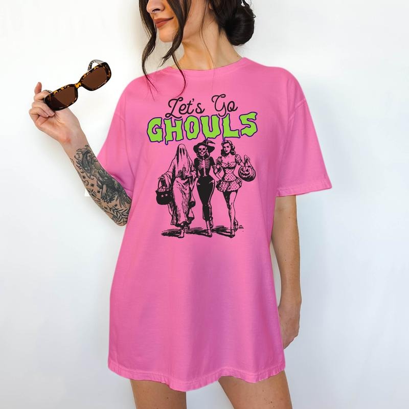 Let's Go Ghouls - T-Shirt - DTF Print, Unisex T-Shirt, Funny Tee, Comfortable Shirt Hoodie, Sweatshirt | HypeCrazeTee.com
