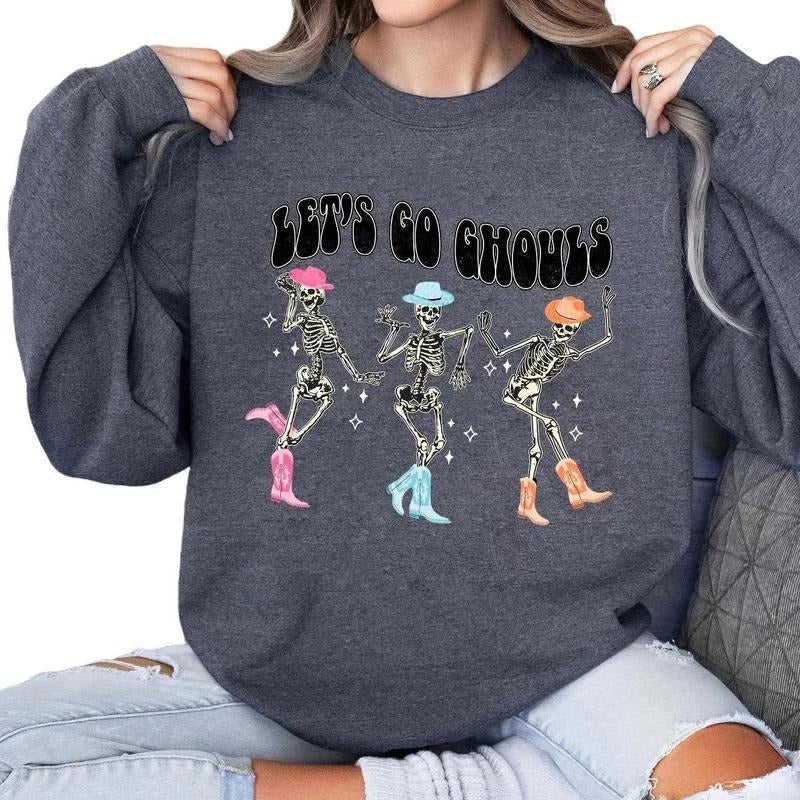 Let'S Go Ghouls Dancing Skeleton Ghost Halloween 2024 T-Shirts, Hoodie, Sweatshirt