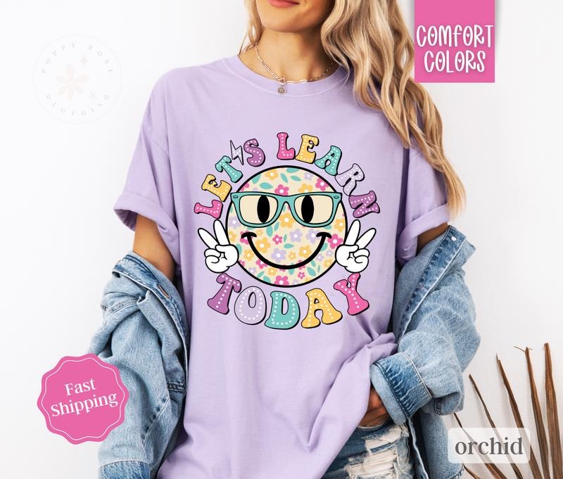 Let's Learn Today Shirt Comfort Colors, Teacher Tshirt, Gift For Teacher Appreciation, Back to School Oversized Tee...