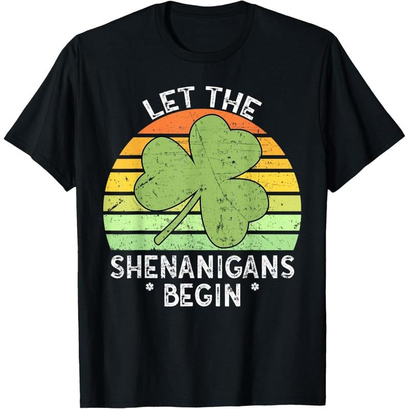 Let the Shenanigans Begin Vintage Saint Patricks Day T-Shirt made in USA Hoodie, Sweatshirt | HypeCrazeTee.com