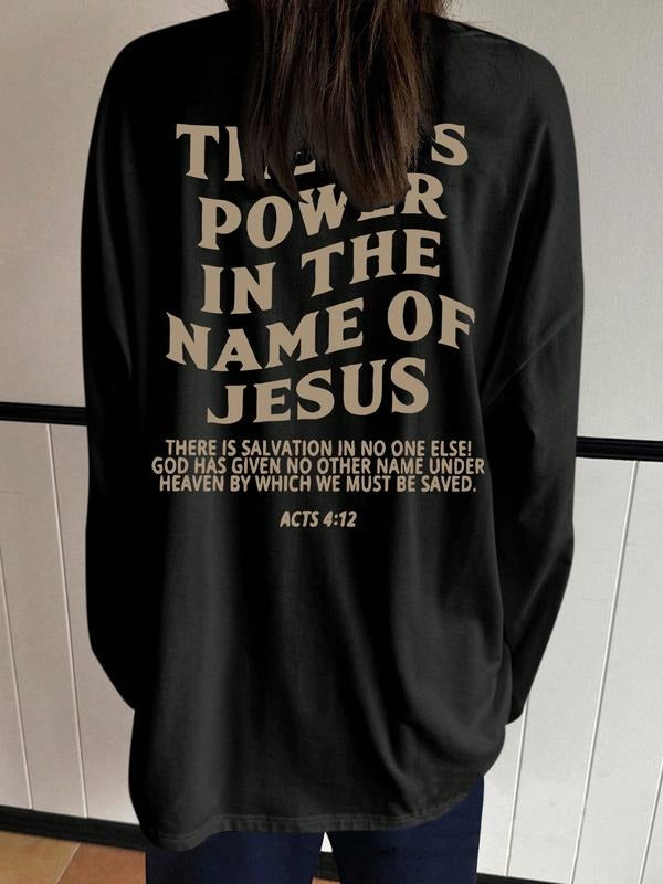 Letter Print Loose Fit T-Shirt, Street Style Y2K Minimalist Long Sleeve Tee, Casual Retro Comfortable Unique Streetwear...