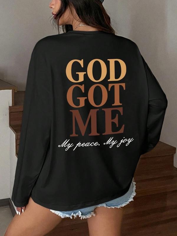 Letter Print Loose Fit T-Shirt, Street Style Y2K Minimalist Long Sleeve Tee, Casual Retro Comfortable Unique Streetwear...