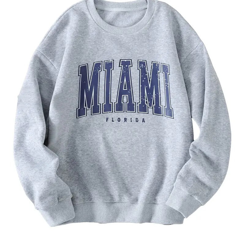 Letter Print Round Neck Casual Long Sleeve Sweatshirt Pullover Tops T-Shirts, Hoodie | HypeCrazeTee.com