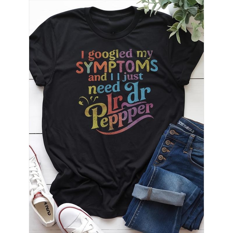 Letter Print, Short Sleeved T-Shirt Print, 100% Short Sleeved, Women'S Clothing Hoodie, Sweatshirt | HypeCrazeTee.com