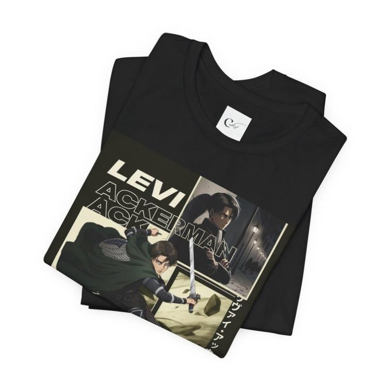 Levi Ackerman Graphic Tee - Unisex Anime T-Shirt, Attack on Titan Fan Shirt - Casual Wear for Otaku, Anime Lover Gift