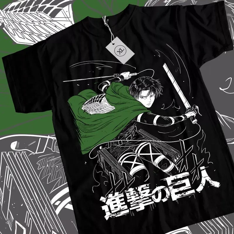 Levi Shingeki T-shirt No Kyojin Attack on Titan Anime AOT Unisex Shirt All Size Hoodie, Sweatshirt | HypeCrazeTee.com