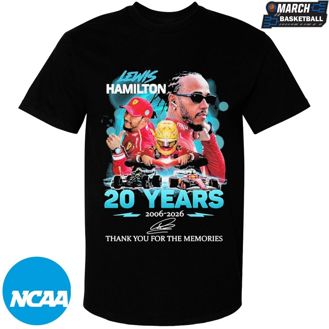 Lewis Hamilton 20 Years 2006 2026 Thank You For The Memories Signature T-shirts
