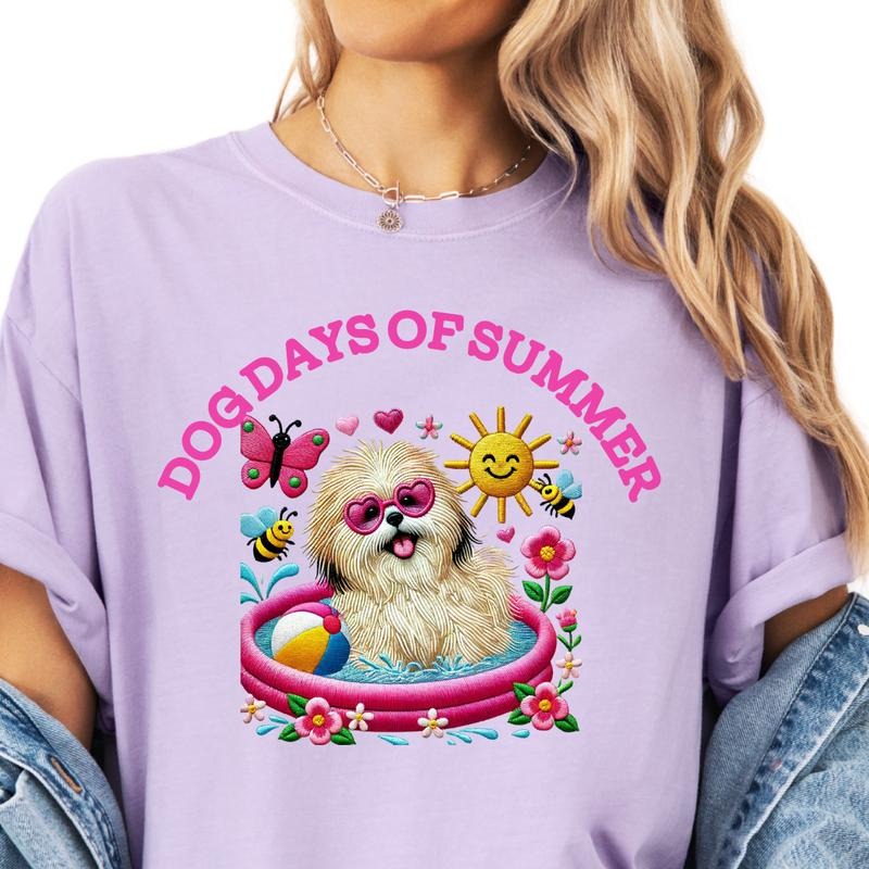 Lhasa Apso Dog Days of Summer Shirt ~ Unisex Apparel Relaxed Fit Printed In The USA Clothing Womenswear Casual Comfort...