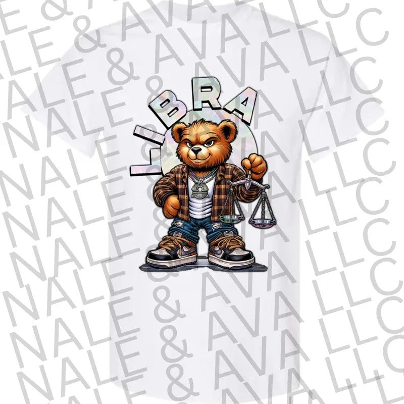 Libra Zodiac Bear Graphic T Shirt for Men Women Hoodie, Sweatshirt | HypeCrazeTee.com