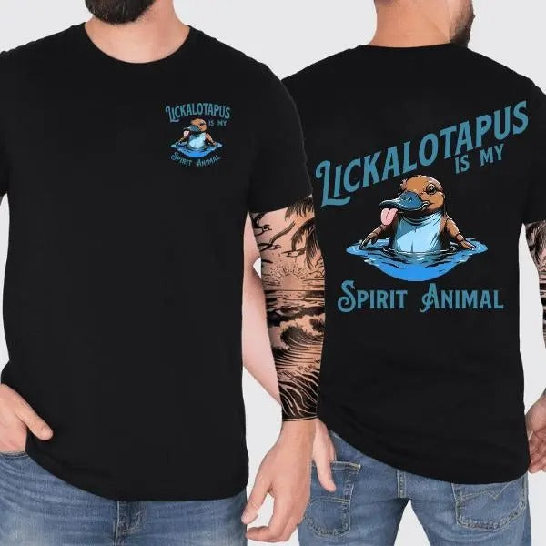 Lickalotapus Is My Spirit Animal Men's Funny Tshirt, Cotton Fit, Full Color, Tee Print, Gift for Women for Men Crewneck...