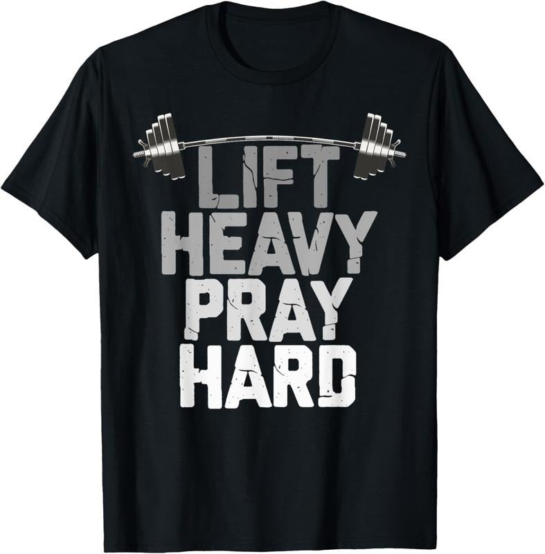 Lift Heavy Pray Hard, Weight Lifting Christian Gym T-Shirt Hoodie, Sweatshirt | HypeCrazeTee.com