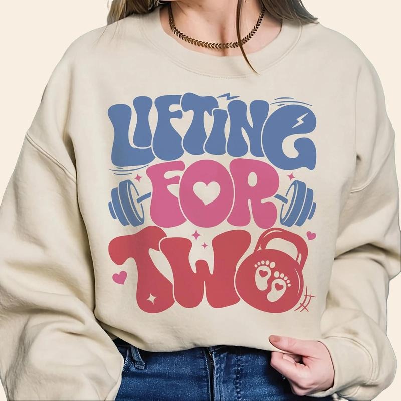 Lifting for Two Sweatshirt, Workout Pregnancy Announcement Shirt, Baby Reveal, Gym Buddy Shirt, Maternity Apparel Gift Hoodie