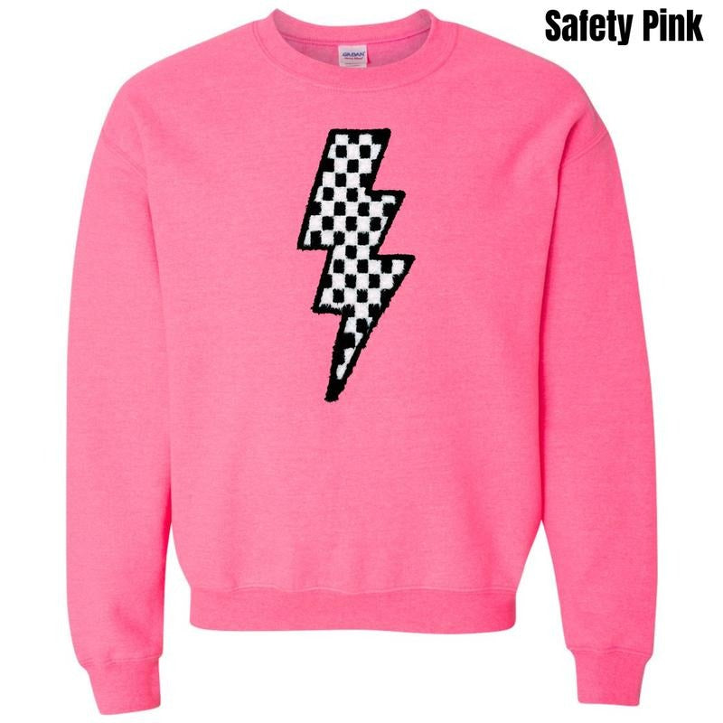 Lightning Bolt Fluffy Patch Sweatshirt T-Shirts, Hoodie | HypeCrazeTee.com