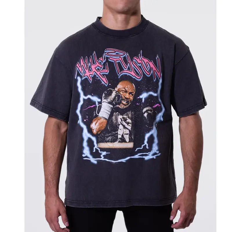 Lightning Strike Tyson Mike Graphic Tee Tops Underwear Crewneck Menswear T Shirt Hoodie, Sweatshirt | HypeCrazeTee.com