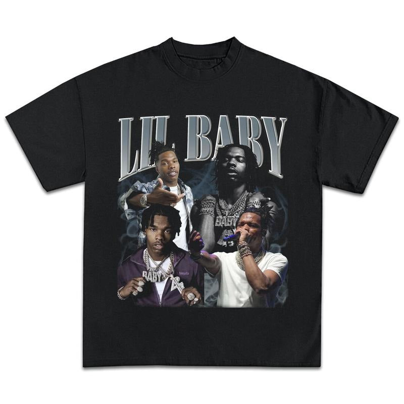 Lil Baby Graphic Tee Shirt 90s Vintage Rapper Hip Hop Merch Men Women Menswear Top Hoodie, Sweatshirt | HypeCrazeTee.com